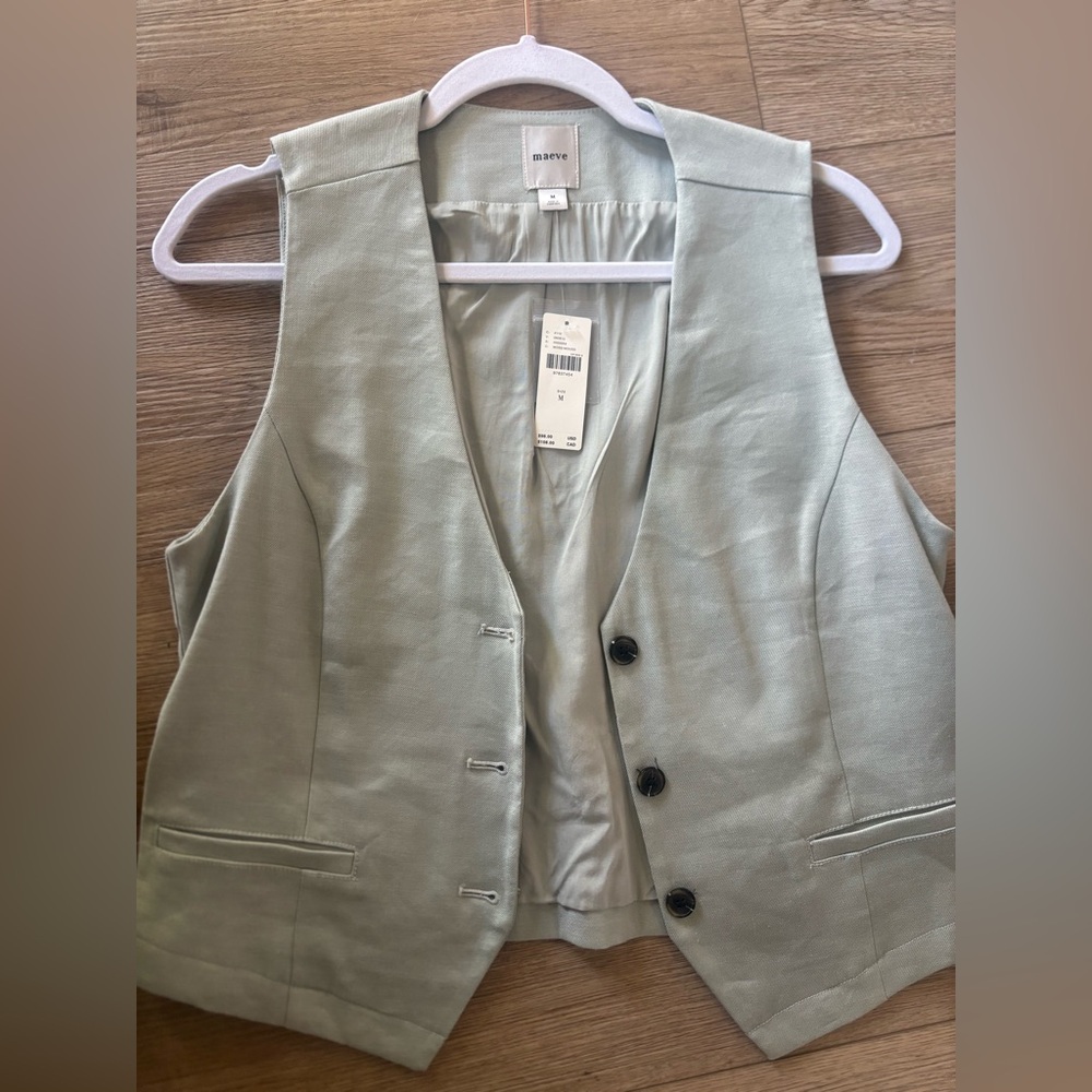 Women's Sage Green Vest Anthropologie